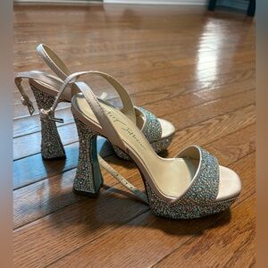 Betsey Johnson Crystal Platform Heels